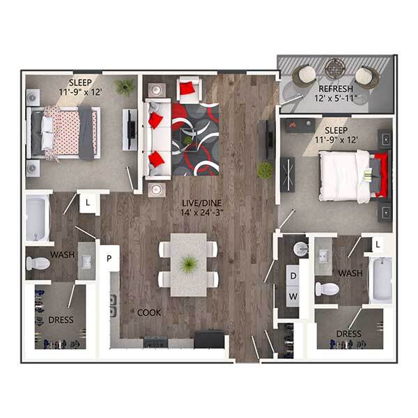 Floorplan - Reatta Ranch Apartments
