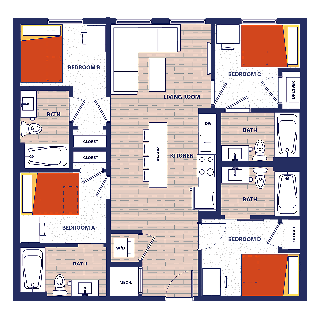 4 BEDROOM, 4 BATH - The York