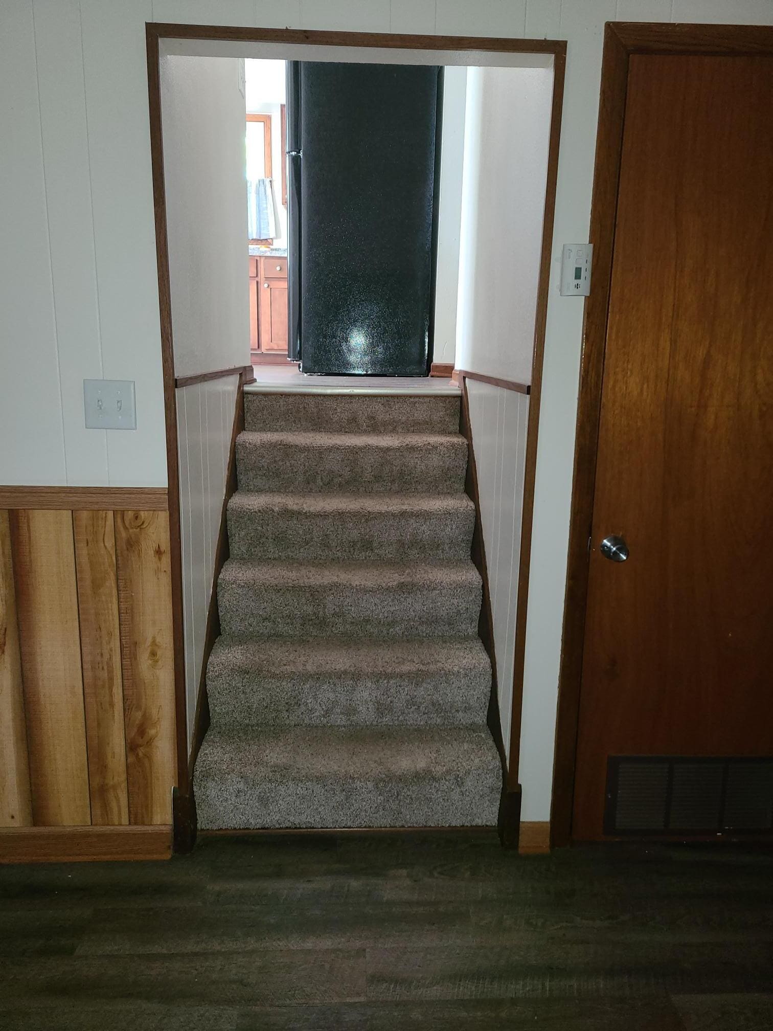 Stairs from Kitchen to Lower Level - 217 S Water St