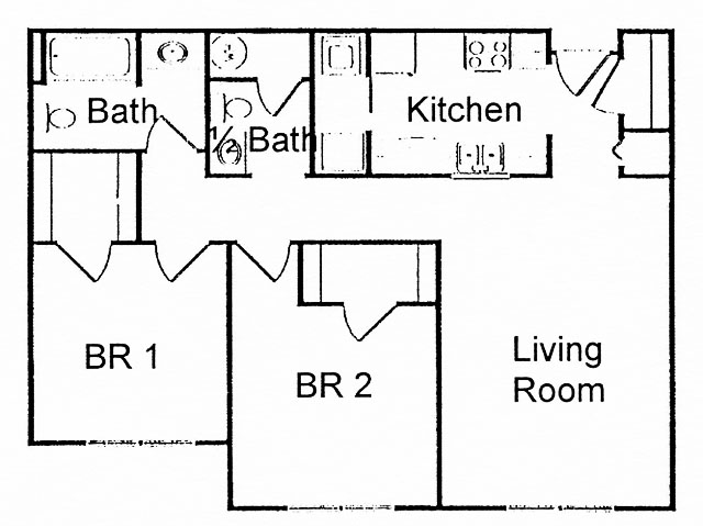 Floorplan 2 Bedroom Option 1 - Magnolia Walk Senior 62+ Living *WAITLIST*