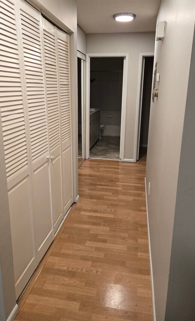 Hallway with washer and dryer behind folding doors. - 4119 Lana Ct