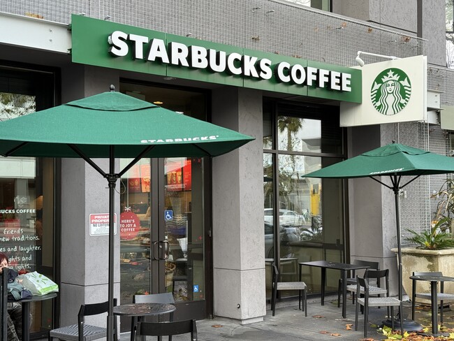 A convenient Starbucks located right at the entrance. - 1655 N California Blvd