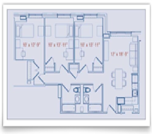 3BR/2BA - The Graduate Center Apartments