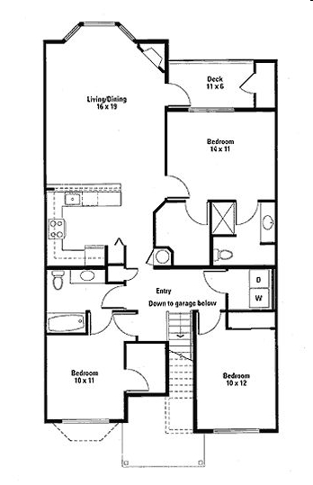 3x2 with Attached Garage at 1310sqft - South Parc