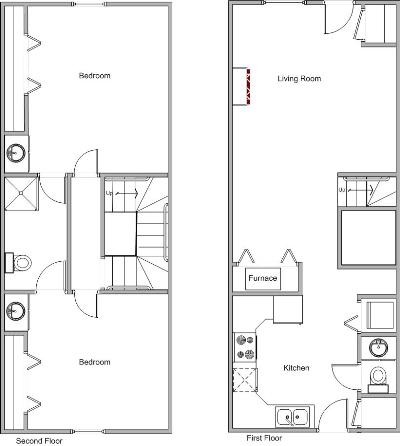 2 Bedroom Townhome - Gazebo Apartments