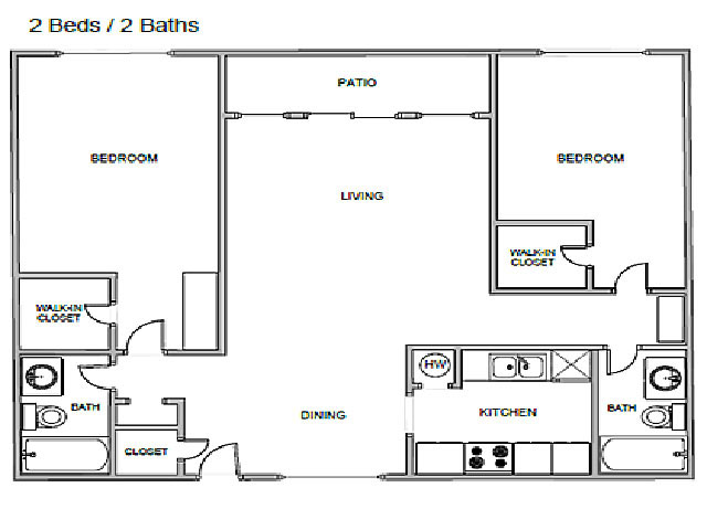 2BR/2BA - Borders Apartment Homes