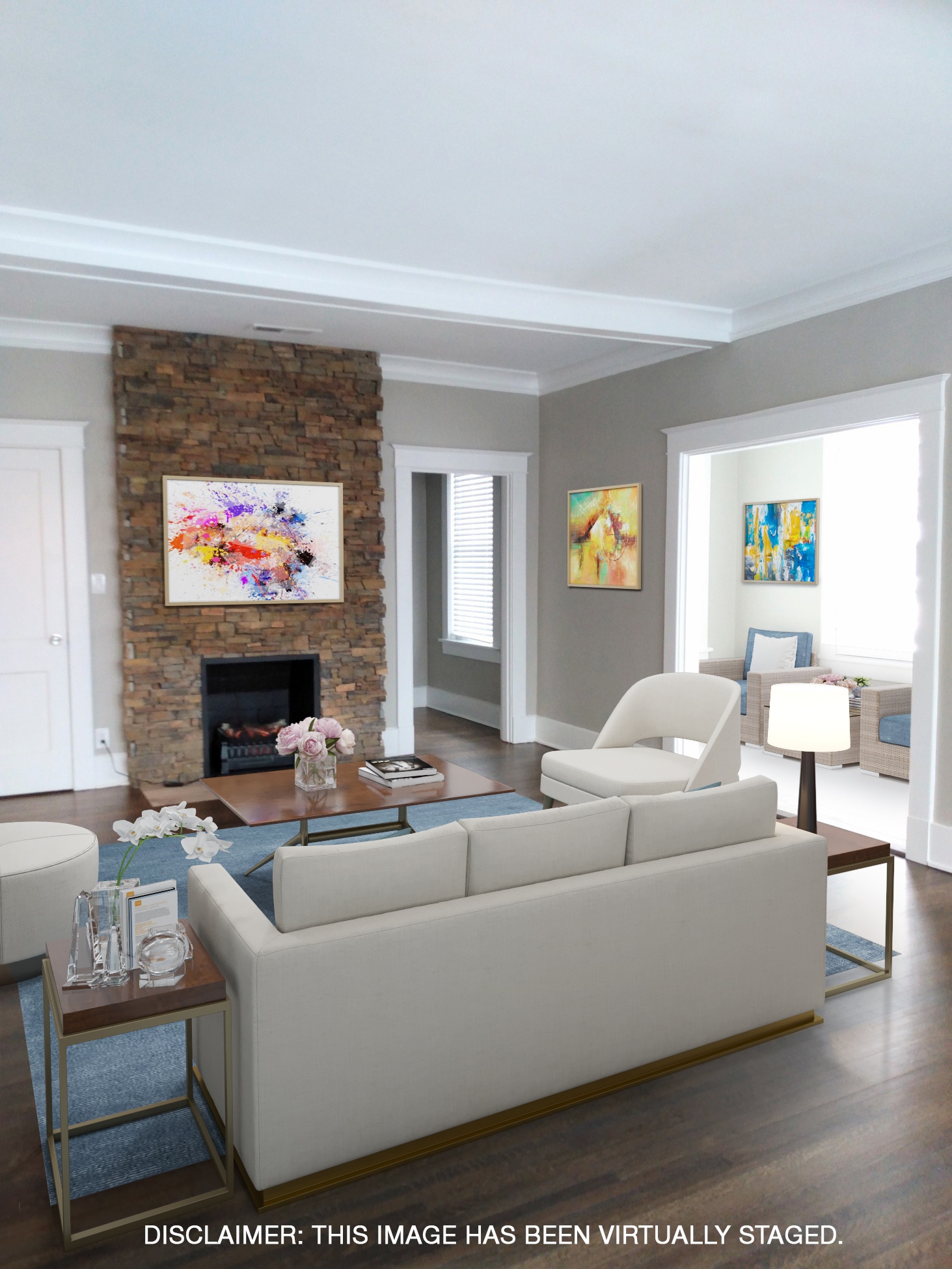 Living room - Disclaimer this image has been virtually staged. - 285 Hawthorne St
