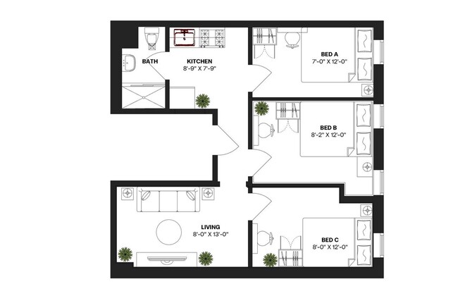 Building Photo - Private bedroom in 3 bed/1 bath Home