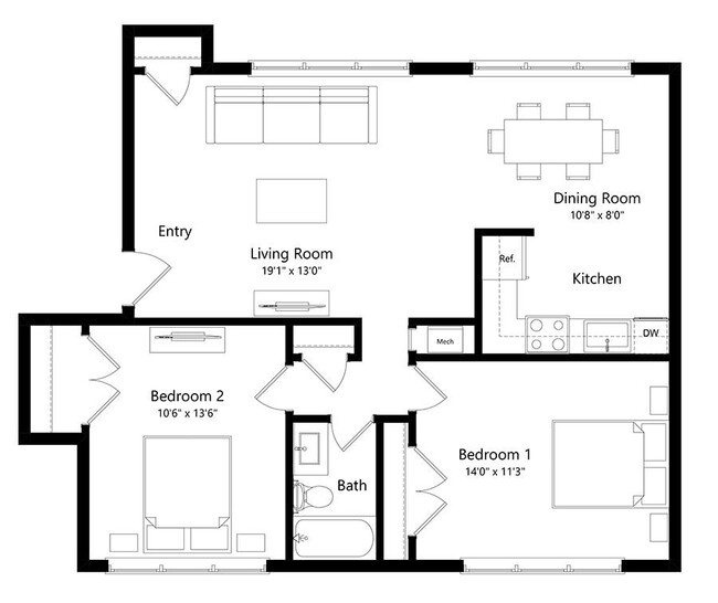 Floorplan - Terrace View Apartments