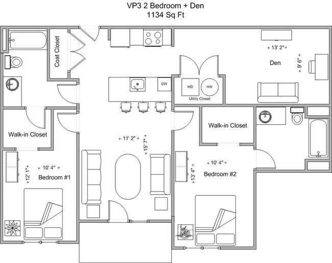 2 Bedroom + Den - VP3