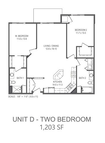 Unit D - Two Bedroom - Artisan Square