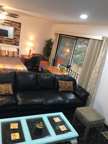 Vertical blinds have been replaced with curtains - 11114 Oak Leaf Dr