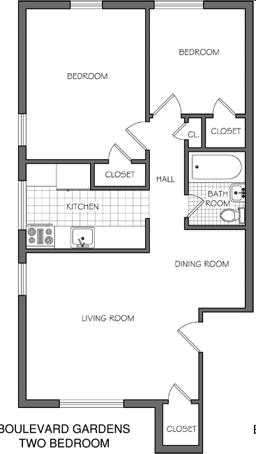 2BR/1BA - Boulevard Gardens