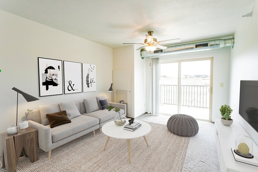 2 Bed Apartment Living Room - Willows Edge Commons