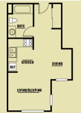 Studio - Cascade Court Apartments