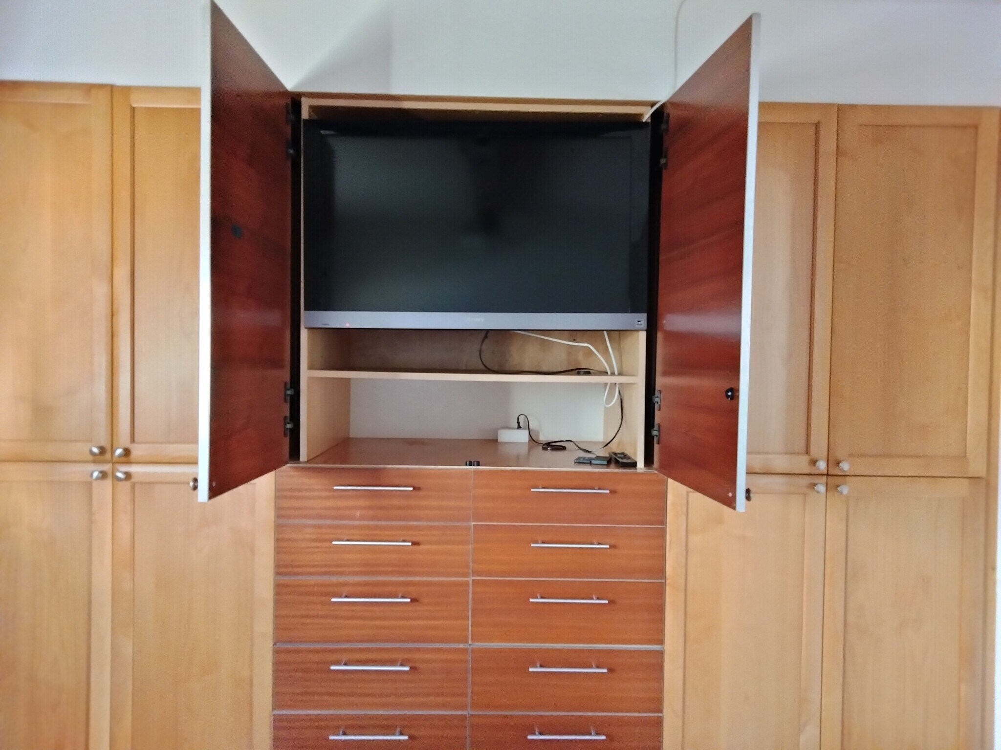 Master Bedroom, custom shelves, TV - 1571 Piikoi St