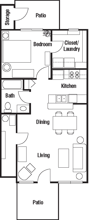 Two Bedroom/Two Bath First level - North Lake Apartment Homes