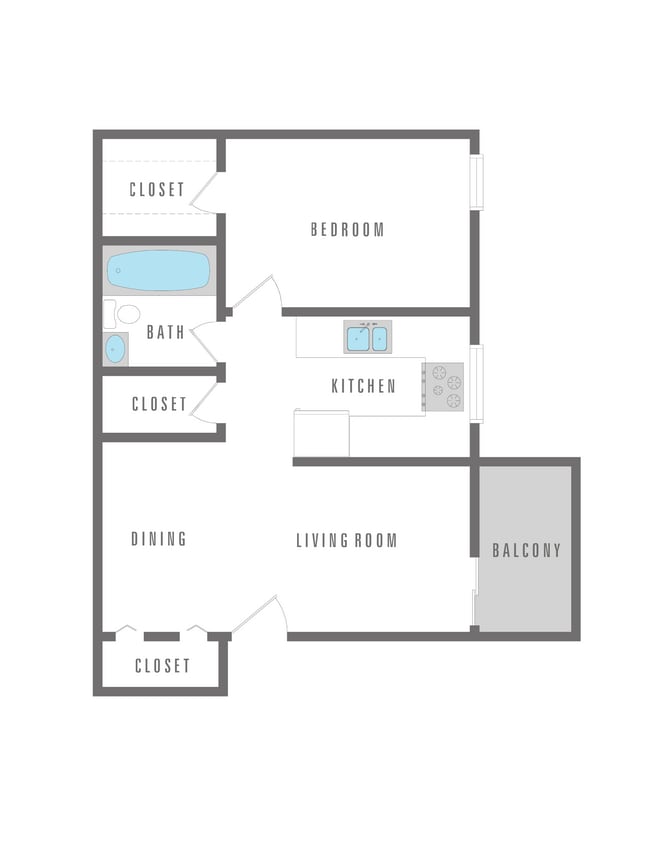 1 Bedroom 1 Bath 642 sqft - Regency Heights