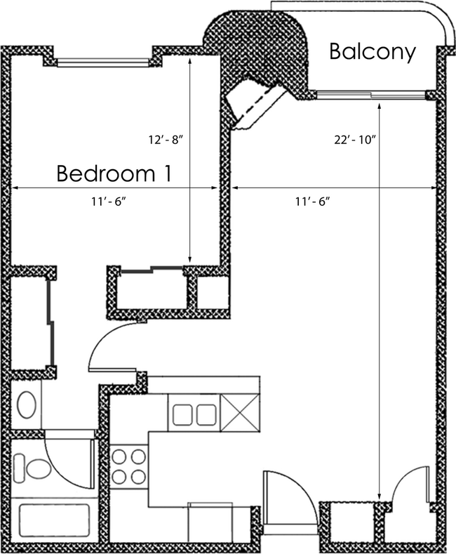 Floorplan - Midvale Court Apartments Westwood