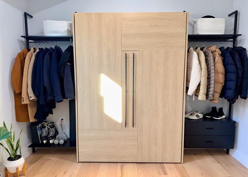 Home Office Featuring Murphy Bed with Stylish Storage on Either Side - 443 Bergen Ave