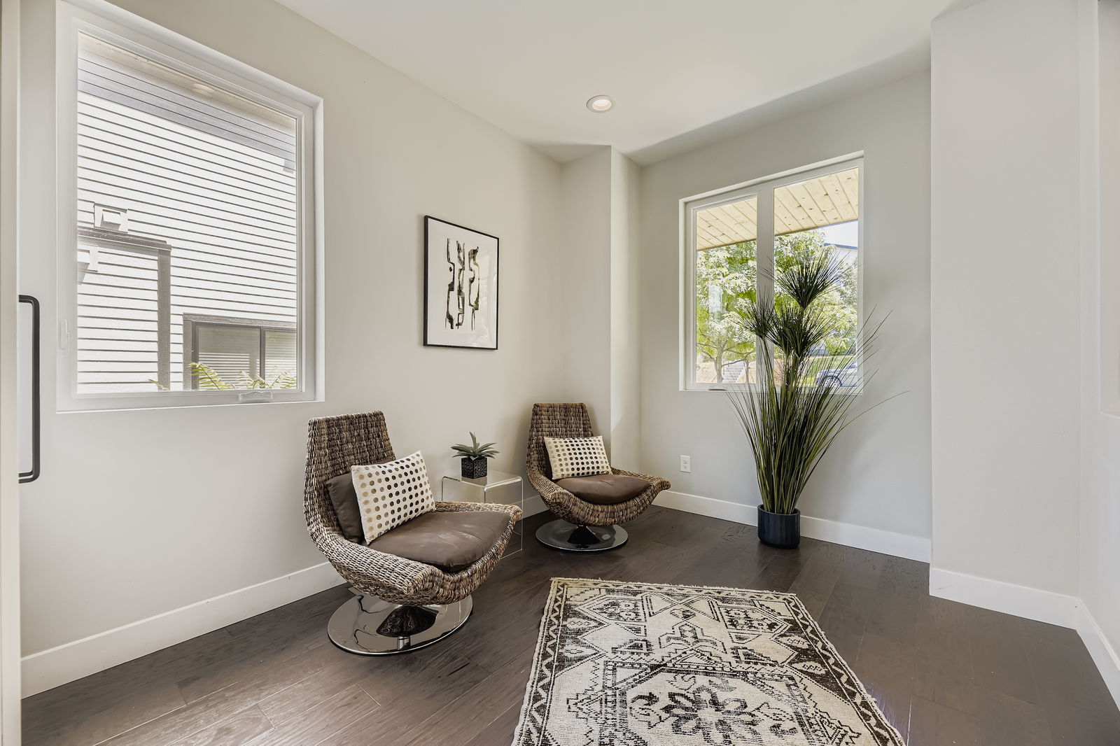 Main floor office has plenty of room for desk, storage shelves or armoire and two side chairs - 2765 S Sherman St