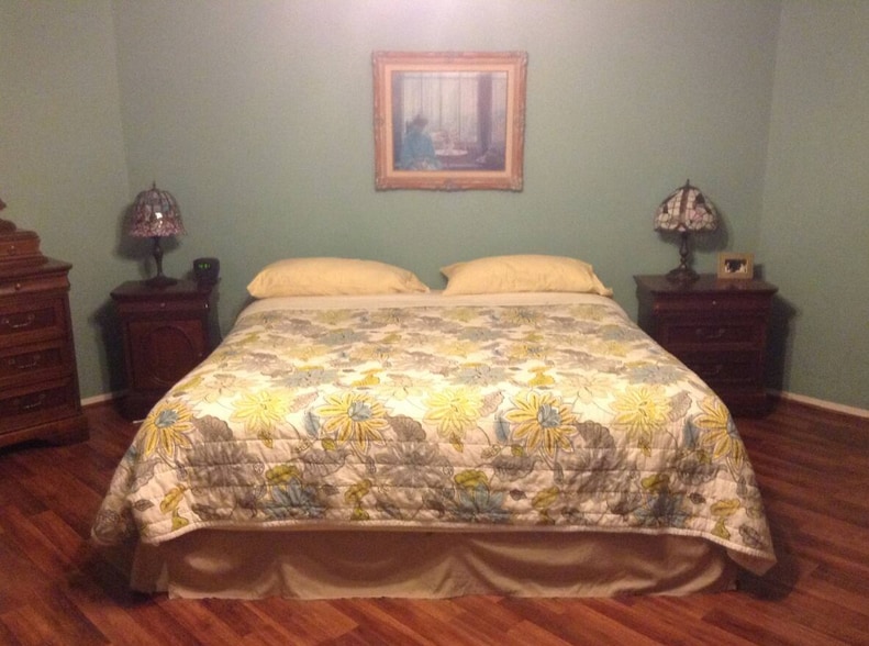 main bedroom is HUGE with walk-in closet, attached bath and room for a reading area and desk - 6806 Thorncliffe Dr