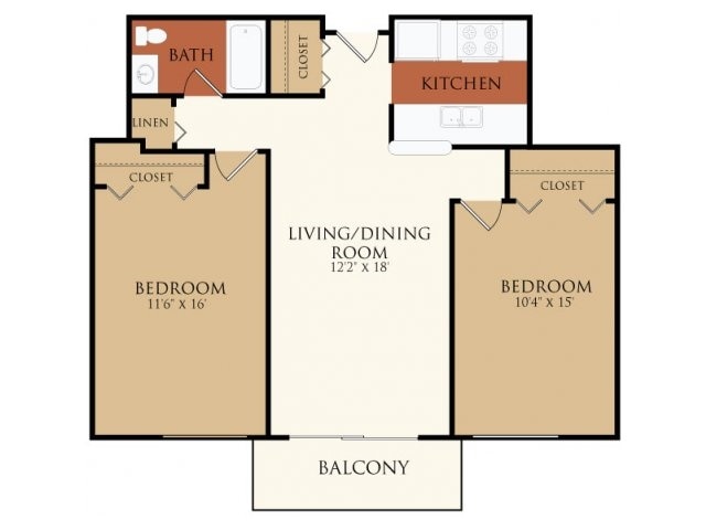 2BR/1BA - Waterford Place