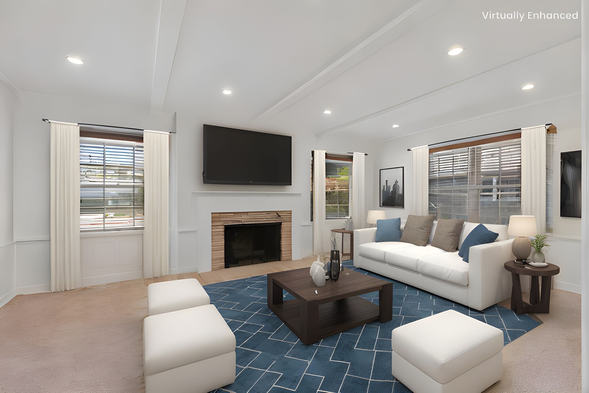 Virtually Staged Living Room 1 - 1032 S Carmelina Ave