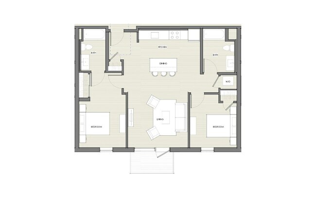 Two Bedroom B - 990 SF - The Richmond Residences