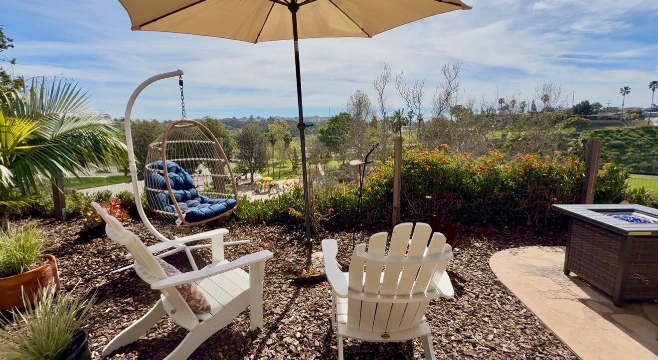 Backyard Swing, Real Wood Adirondack Chairs, Shade Umbrella - 1507 San Jose St