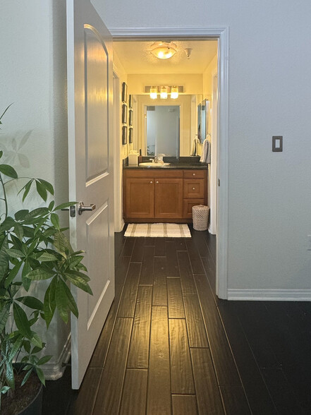 Guest bathroom with granite counters and storage - 3740 Santa Rosalia Dr