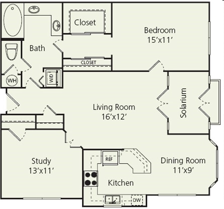 1BR/1BA - The Carlton