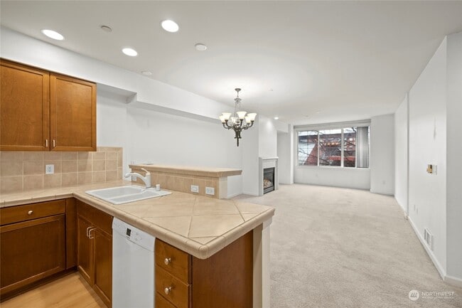 Sink and Living Room - 11004 NE 11th St