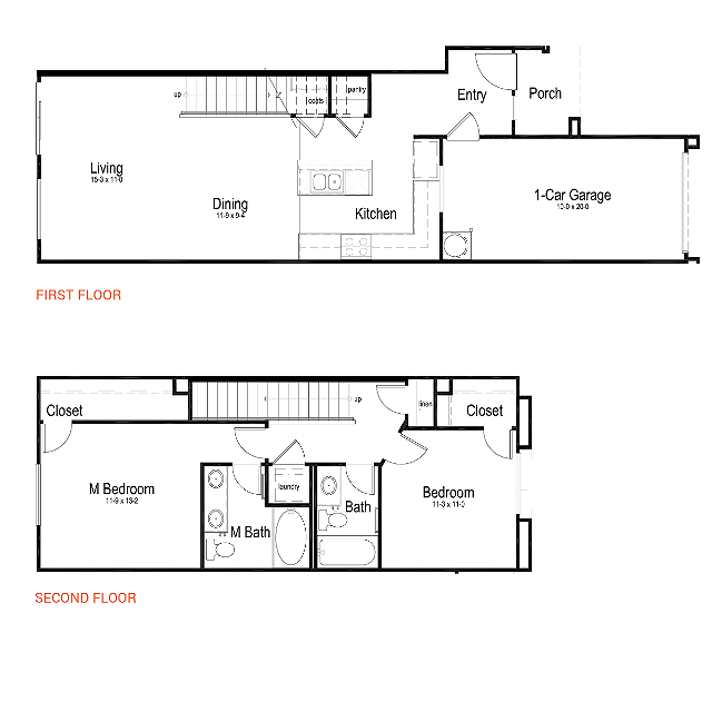 Plan 2B | 2Bd2Ba | 1,231SF - The Logan at Southern Highlands