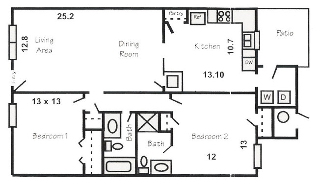 2BR/2BA - Ashley Manor Apartments