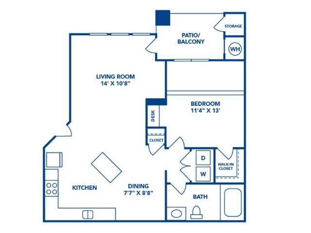 1 Bedroom | 1 Bath | 750 SF - Bristol Village Apartments