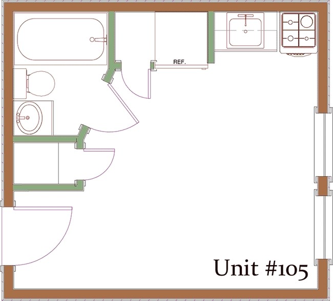 Floor Plan Unit 105 - Palisade Apartments