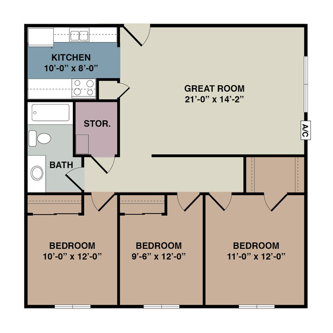 Floorplan - Old West Apartments