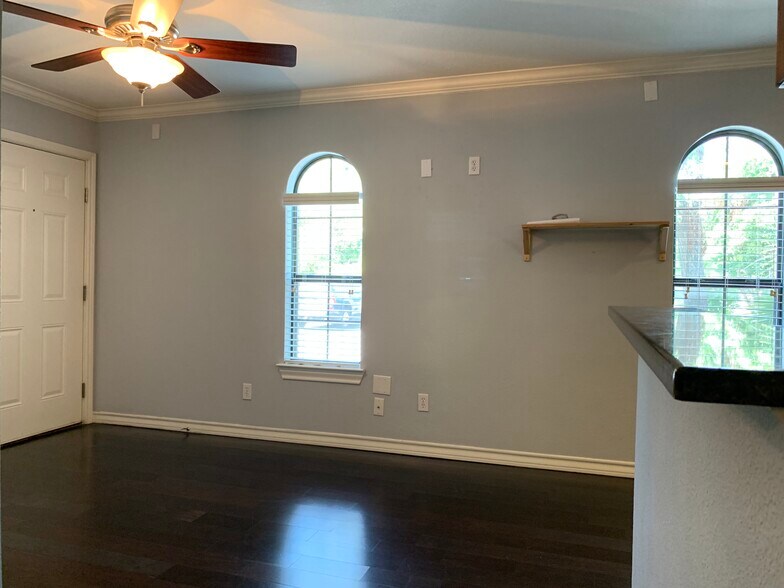 Ceiling fan in living area and in the bedroom! 1x1 Condo in Hyde Park. 407 E 45th St. Austin TX 78751 - 407 E 45th St #116