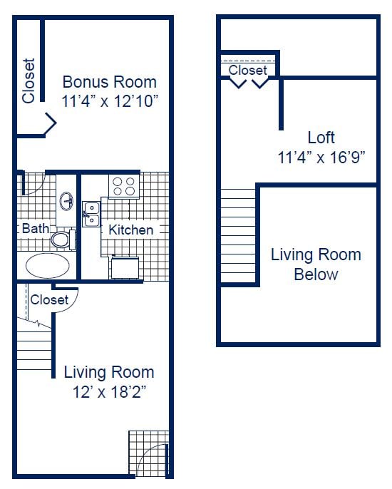A7 - 1x1 Large Loft w/Den sq ft 727-727 - Briarwood Hills