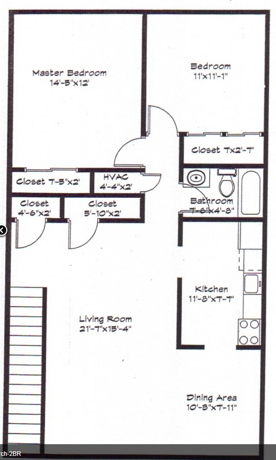 2BR/1BA - Orchard Apartments