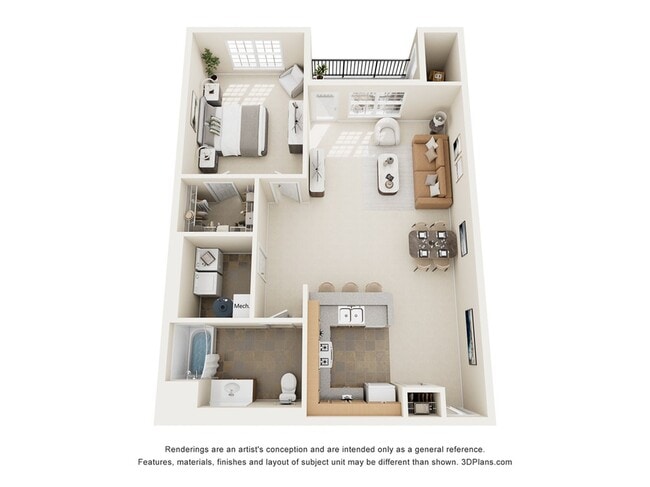 Abbington | 1 Bed 1 Bath | 985 sq ft | Morgan Ridge Apartments in Winston-Salem - Morgan Ridge