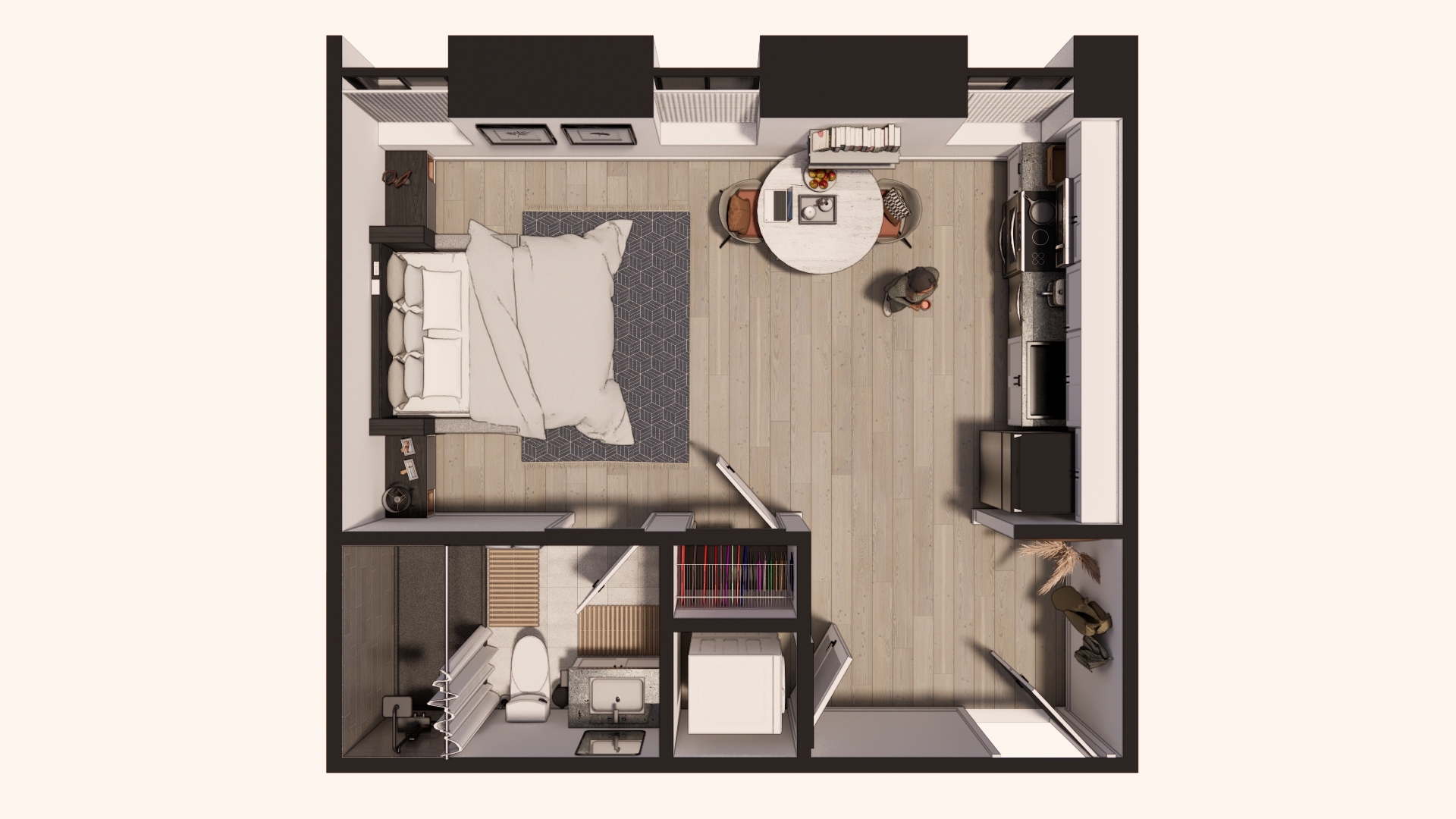 Studio Floorplan - 2105 Eastern Ave