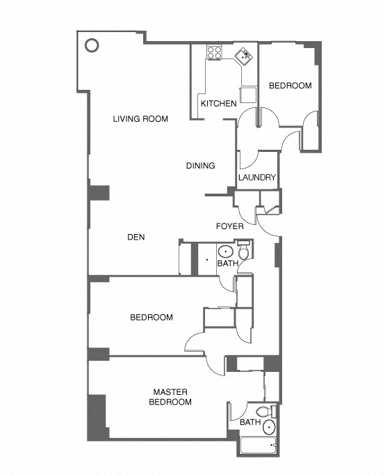Floorplan - 1000 Chestnut Street Apartments