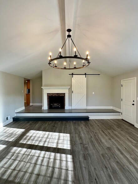 Recent Update: New flooring color near fireplace - 250 Bailey Mill Rd