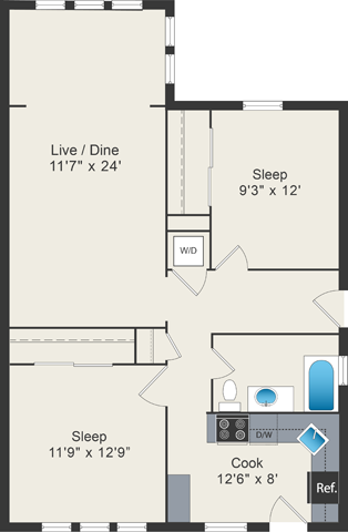 Floorplan - 5425 N Clark Apartments