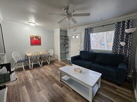 Living room and dining area - Quiet Furnished 1BR Near EMU, U-M & Hospitals