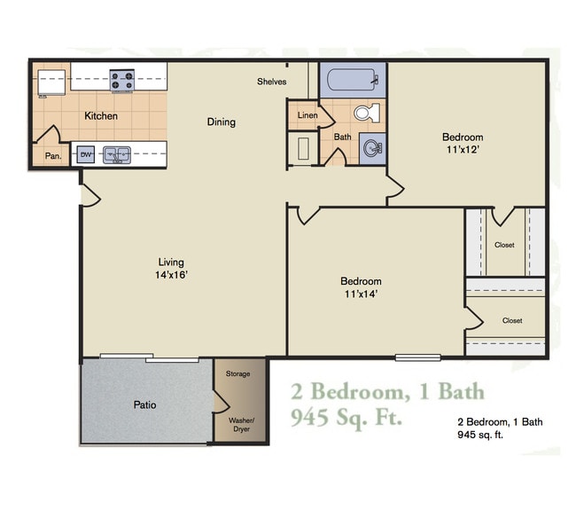 2 Bed/1 Bath - Shadow Wood Apartments