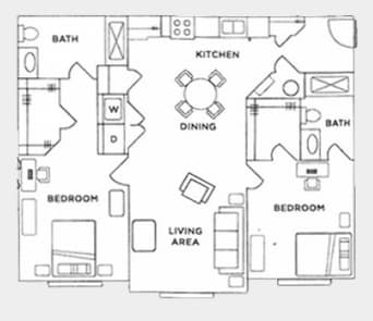 2BR/2BA - The Ariel