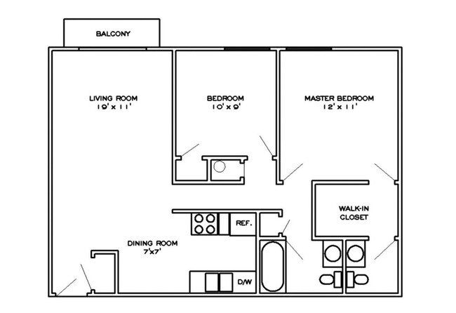 Two bedroom Floorplan - The Flats on 56th Apartments